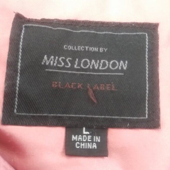 Black Label Collection by Miss London women's size L pink hooded jacket - Picture 8 of 16